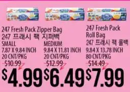 Hmart 247 Fresh Pack Zipper Bag, 247 Fresh Pack Roll Bag offer