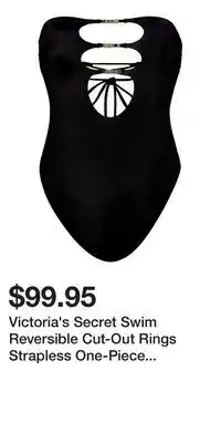 Victoria's Secret Victoria's Secret Swim Reversible Cut-Out Rings Strapless One-Piece Swimsuit offer