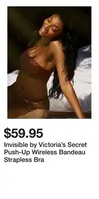 Victoria's Secret Invisible by Victoria's Secret Push-Up Wireless Bandeau Strapless Bra offer