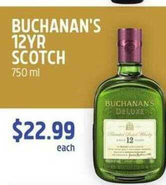 Food 4 Less Buchanan's 12yr Scotch offer