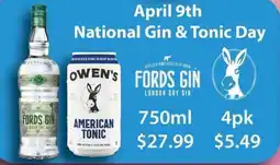Price Cutter Fords gin offer