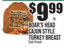 Extra Supermarket Boar's head cajun style turkey breast offer