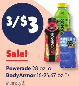 Family Dollar Powerade 28 oz. or BodyArmor 16-23.67 oz offer