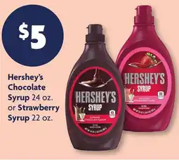 Family Dollar Hershey's Chocolate Syrup 24 oz. or Strawberry Syrup 22 oz offer