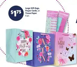 Family Dollar Large Gift Bags, Prayer Cards, or Tissue Paper offer
