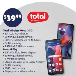 Family Dollar Wireless Moto G 5G, Moto G Play offer