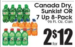 Supremo Foods Inc Canada Dry, Sunkist OR 7 Up 8-Pack offer