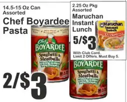 Almonte's Food Dynasty Marketplace Chef Boyardee Pasta Maruchan Instant Lunch offer