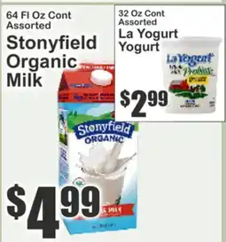 Almonte's Food Dynasty Marketplace Stonyfield Organic Milk offer