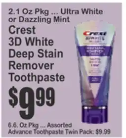 Almonte's Food Dynasty Marketplace Crest 3D White Deep Stain Remover Toothpaste offer