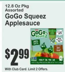 Almonte's Food Dynasty Marketplace 12.8 Oz Pkg Assorted GoGo Squeez Applesauce offer