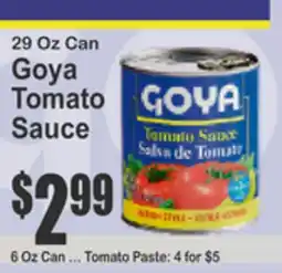 Almonte's Food Dynasty Marketplace 29 Oz Can Goya Tomato Sauce offer