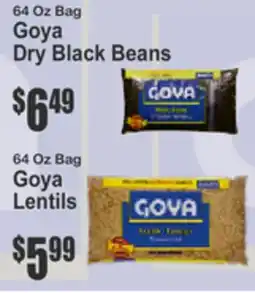 Almonte's Food Dynasty Marketplace 64 Oz Bag Goya Dry Black Beans, 64 Oz Bag Goya Lentils offer