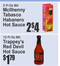 Almonte's Food Dynasty Marketplace McIlhenny Tabasco Habanero Hot Sauce, Trappey's Red Devil Hot Sauce offer