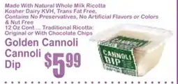 Almonte's Food Dynasty Marketplace Golden Cannoli Cannoli Dip offer