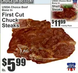 Almonte's Food Dynasty Marketplace USDA Choice Beef Bone In First Cut Chuck Steaks offer
