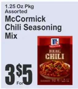 Almonte's Food Dynasty Marketplace 1.25 Oz Pkg Assorted McCormick Chili Seasoning Mix offer