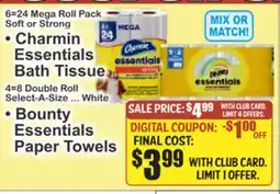Almonte's Food Dynasty Marketplace • Charmin Essentials Bath Tissue • Bounty Essentials Paper Towels offer