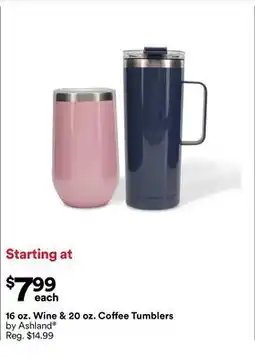 Michaels 16 oz. Wine & 20 oz. Coffee Tumblers by Ashland offer