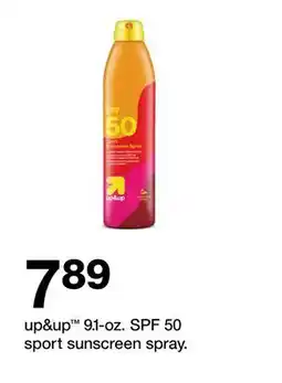Target up & up 9.1-oz. SPF 50 sport sunscreen spray offer