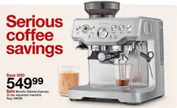Target Breville Barista Express 15-bar espresso machine offer
