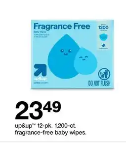 Target up & up 12—pk. 1,200-ct. fragrance-free baby wipes offer