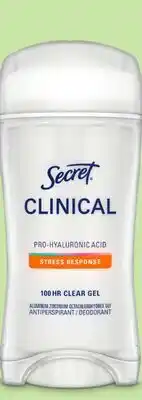 Target Secret Clinical 2.6-oz. clear gel antiperspirant deodorant offer