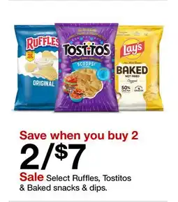 Target Select Ruffles, Tostitos & Baked snacks & dips offer