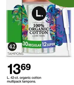 Target L. 42-ct. organic cotton multipack tampons offer