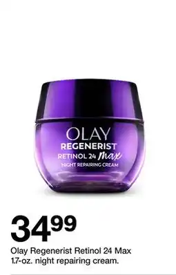 Target Olay Regenerist Retinol 24 Max1.7-oz. night repairing cream offer