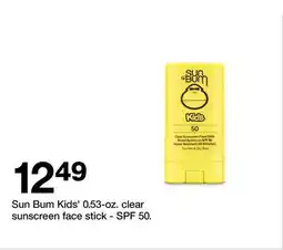 Target Sun Bum Kids' 0.53-oz. clear sunscreen face stick-SPF 50 offer
