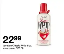 Target Vacation Classic Whip sunscreen SPF 50 offer