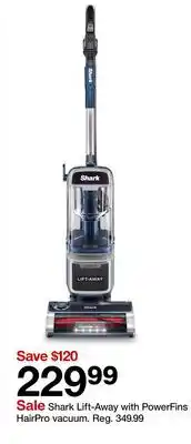 Target Shark Lift-Away with PowerFins HairPro vacuum offer