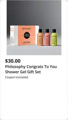 JC Penney Philosophy Congrats To You Shower Gel Gift Set offer