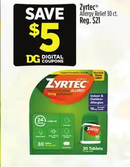 Dollar General Zyrtec Allergy Relief offer