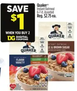 Dollar General Quaker Instant Oatmeal offer