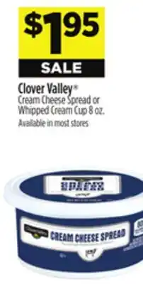 Dollar General Clover Valley Cream Cheese Spread or Whipped Cream Cup offer