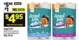 Dollar General Angel Soft Bath Tissue Scented or Unscented 8 Mega rolls offer