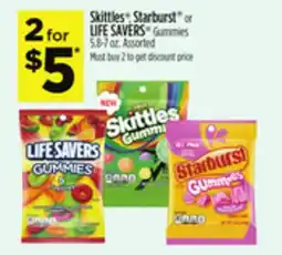 Dollar General Skittles , Starburst or LIFE SAVERS Gummies offer