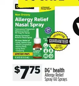 Dollar General DG health Allergy Relief Spray offer