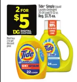 Dollar General Tide Simply Liquid Laundry Detergent offer