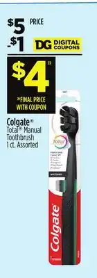 Dollar General Colgate Total Manual Toothbrush offer