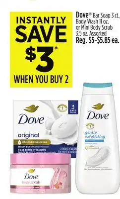 Dollar General Dove Bar Soap, Body Wash or Mini Body Scrub offer