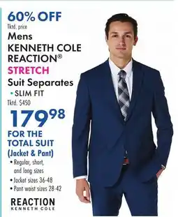 Boscov's Mens KENNETH COLE REACTION STRETCH Suit Separates offer