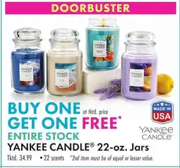 Boscov's ENTIRE STOCK YANKEE CANDLE 22-oz. Jars offer