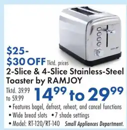 Boscov's 2-Slice & 4-Slice Stainless-Steel Toaster by RAMJOY offer