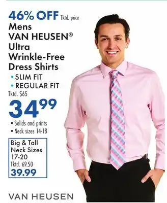 Boscov's Mens VAN HEUSEN Ultra Wrinkle-Free Dress Shirts offer