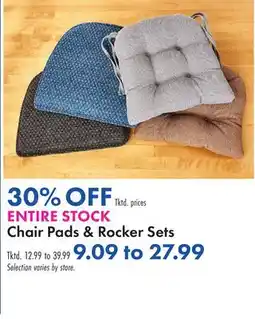 Boscov's ENTIRE STOCK Chair Pads & Rocker Sets offer