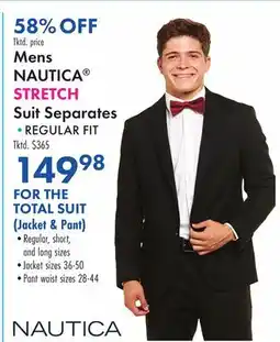 Boscov's Mens NAUTICA STRETCH Suit Separates offer