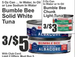 Key Food Bumble Bee Solid White Tuna offer